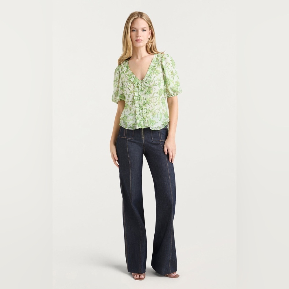 5a7 Cinq a Sept Ivy Paisley Seraphina Top in Ivy Multi Size Large.